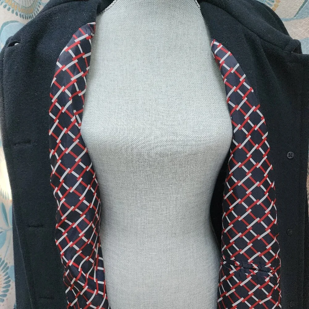 Lands' End Long Black Button-Up Coat - Picture 5 of 8